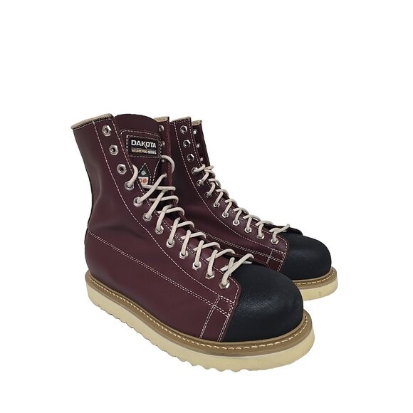 DAKOTA Men's 8" Ironworker Unlined Steel Toe Steel Plate Work Boots Copper 11M - Picture 1 of 7